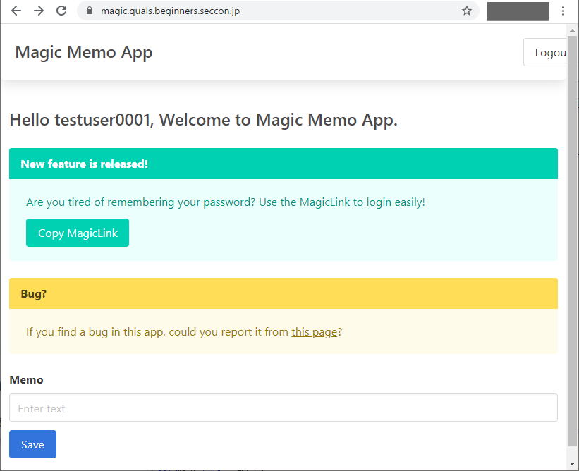 Magic Memo App