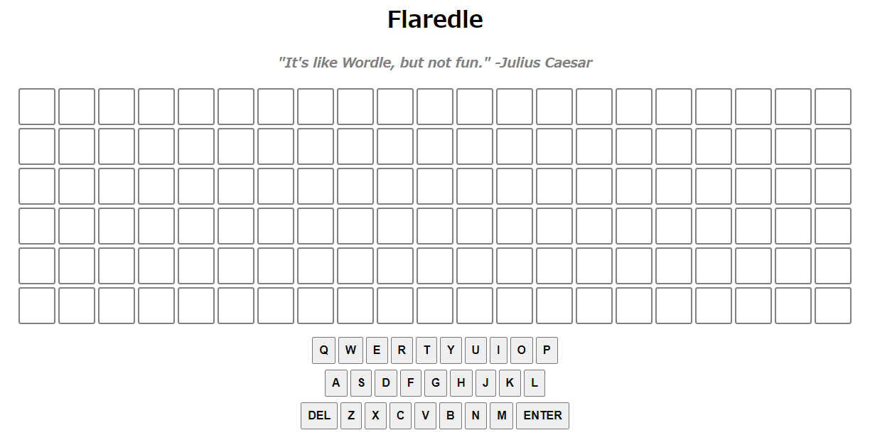 Flaredle実行画面